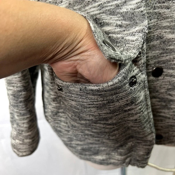 Anthro Guest Editor Gray Sweater Jacket Snap Closure Size Medium - Picture 4 of 14